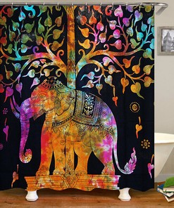 Elephant Animal Totem Shower Curtain With Waterproof Fabric