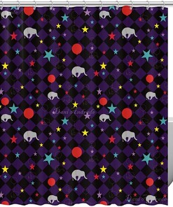 Elephant Balloon Shower Curtain with a Playful Design