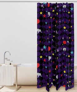Elephant Balloon Shower Curtain with a Playful Design