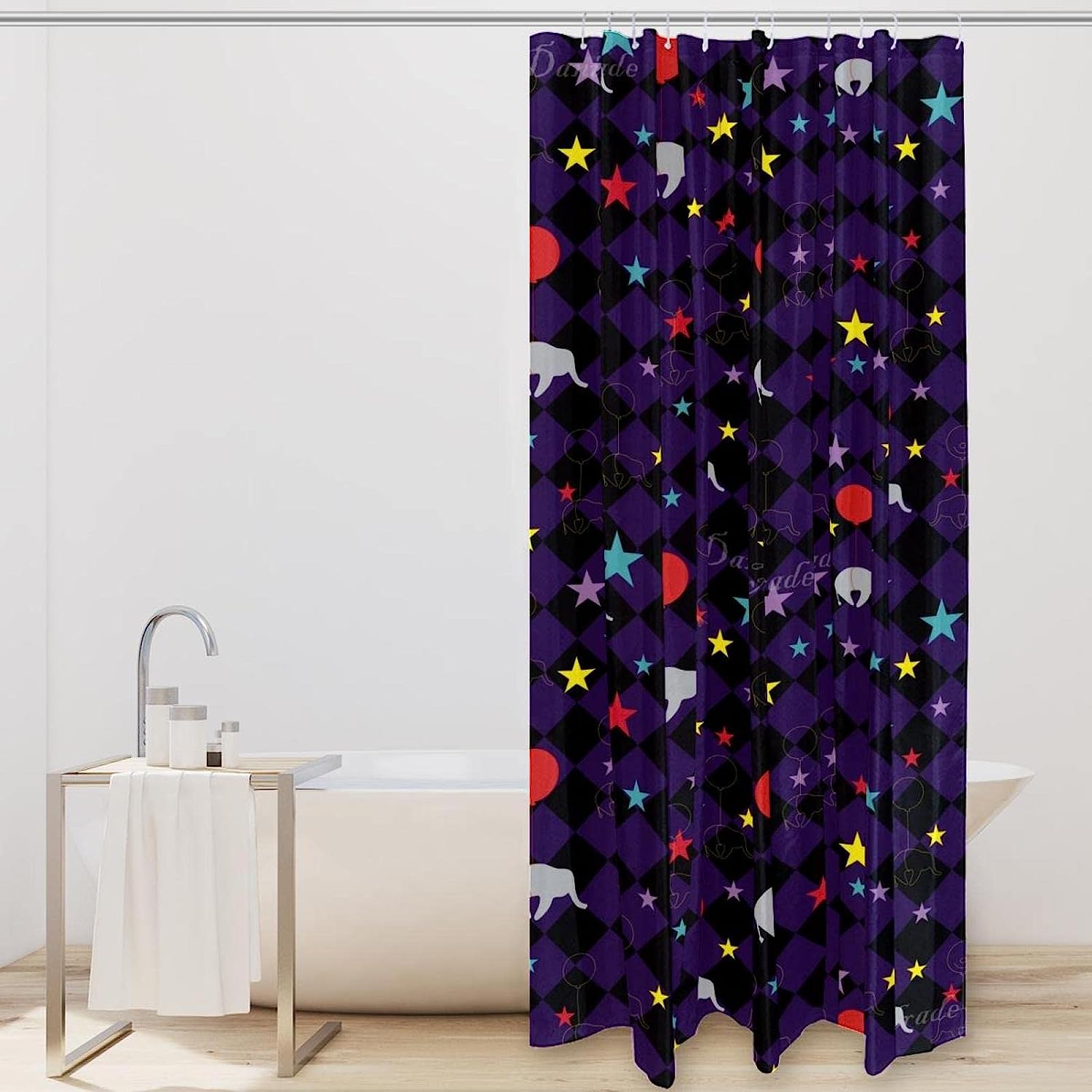 Elephant Balloon Shower Curtain with a Playful Design