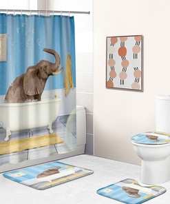 Elephant Bath Shower Curtain For Animal Lovers