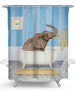 Elephant Bath Shower Curtain For Animal Lovers