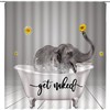 Elephant Bathing Bathtub Blowing Bubble Funny Quote Shower Curtain