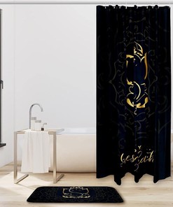 Elephant Black Waterproof Shower Curtain For Contemporary Bathroom Decor
