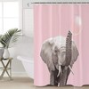 Elephant Blowing Bubbles Pink Background Vintage Bathroom Shower Curtain