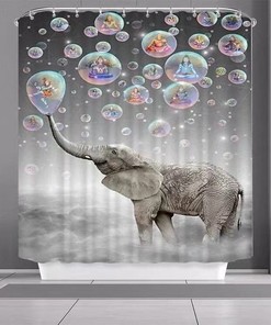 Elephant Blowing Bubbles Shower Curtain For Fun-Loving Bathroom Decor