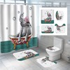 Elephant Bubbles Waterproof Bathroom Shower Curtain Set With Mat And Lid Cover