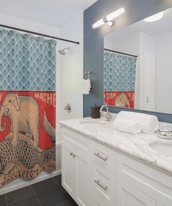 Elephant Carp Shower Curtain For Animal Lovers Bathroom Decor