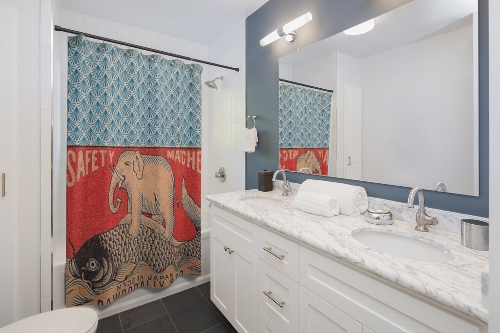 Elephant Carp Shower Curtain For Animal Lovers Bathroom Decor