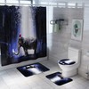 Elephant Christmas Hat Waterproof Shower Curtain For Merry Holiday Bathroom Decor 