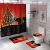Elephant Christmas Tree Shower Curtain Set For A Fun Bathroom Decor