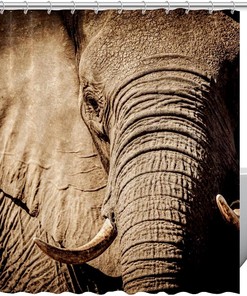 Elephant Design Custom Shower Curtain for Personalized Bathroom Decor