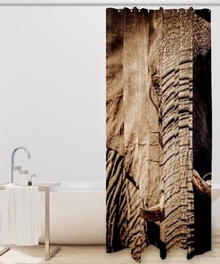 Elephant Design Custom Shower Curtain for Personalized Bathroom Decor