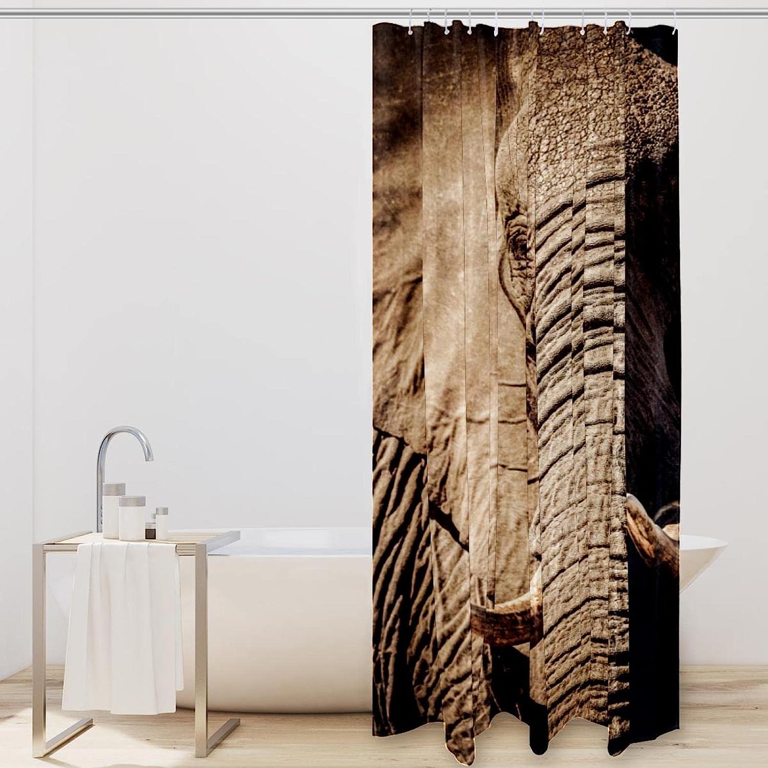 Elephant Design Custom Shower Curtain for Personalized Bathroom Decor
