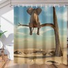 Elephant Family Playing under Tree Shower Curtain for Bathroom Fabric Home Decor 