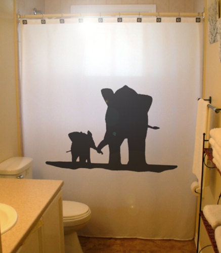 Elephant Family Shower Curtain - Artistic Bathroom Decor