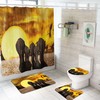 Elephant Family Sunset Print Shower Curtain for Bathroom Decor