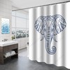 Elephant India Style Bath Curtain, Personalized Elephant Art Shower Curtain, Waterproof Fabric Bathroom Decor