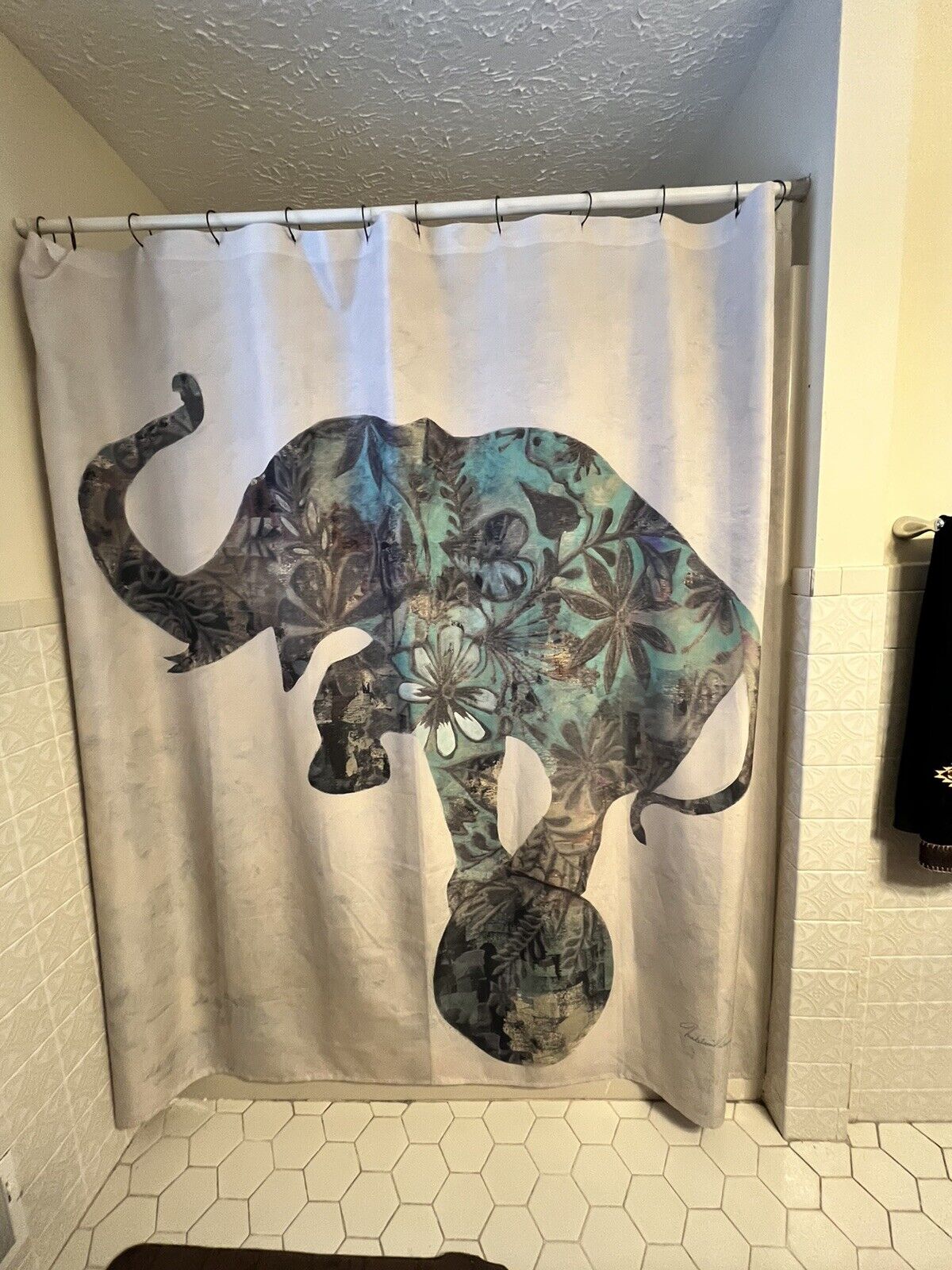 Elephant Mandela Boho Shower Curtain With Pillow - Unique Home Decor - Image 2