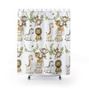 Elephant Monkey Giraffe Zebra Lion Tiger Bee Watercolor Shower Curtain, Kid's Jungle Bathroom Decor