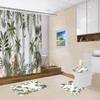 Elephant Monkey Waterproof Shower Curtain With Coconut Tree For Travel Bathroom Decor