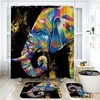 Elephant Painting Picture Art Print Wild Animal Print Shower Curtain - Bathroom Decor