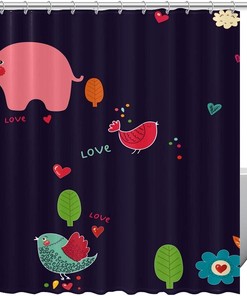 Elephant Pattern Shower Curtain for a Unique Look in Your Bathroom