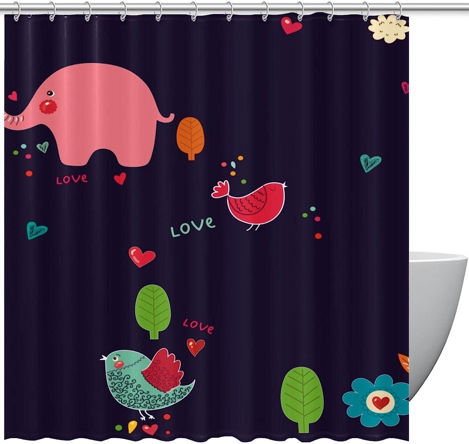 Elephant Pattern Shower Curtain for a Unique Look in Your Bathroom
