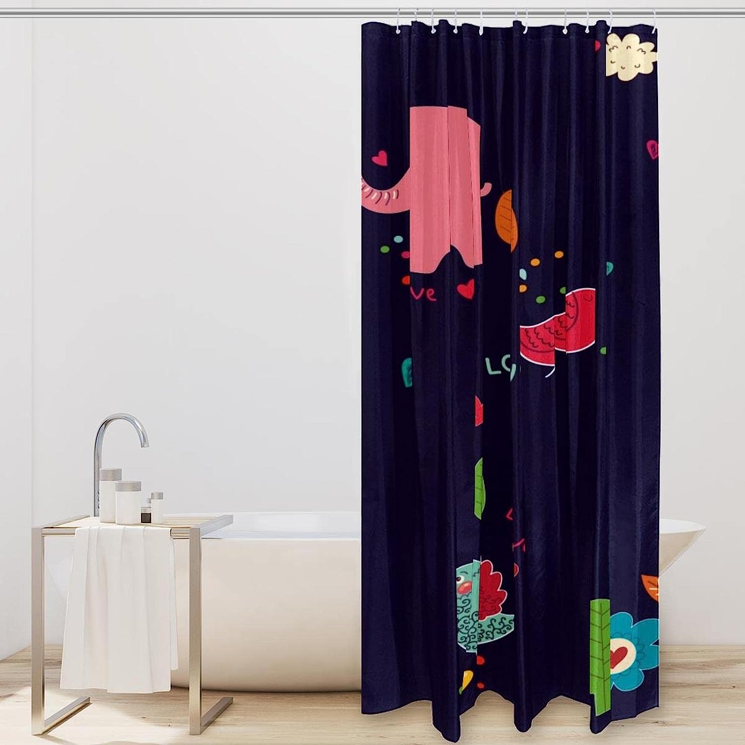 Elephant Pattern Shower Curtain for a Unique Look in Your Bathroom