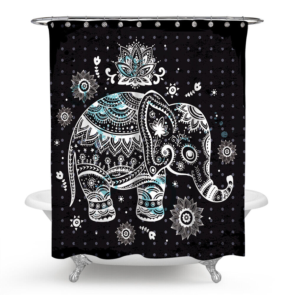Elephant Pattern Waterproof Shower Curtain - Image 2