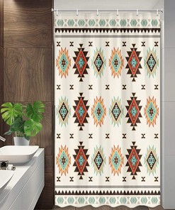 Elephant Print Tribal Shower Curtain for Home Bathroom Decor