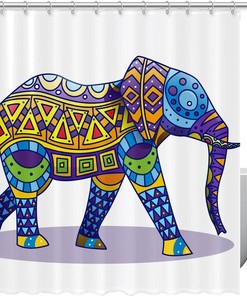 Elephant Printed Shower Curtain In Multiple Colors