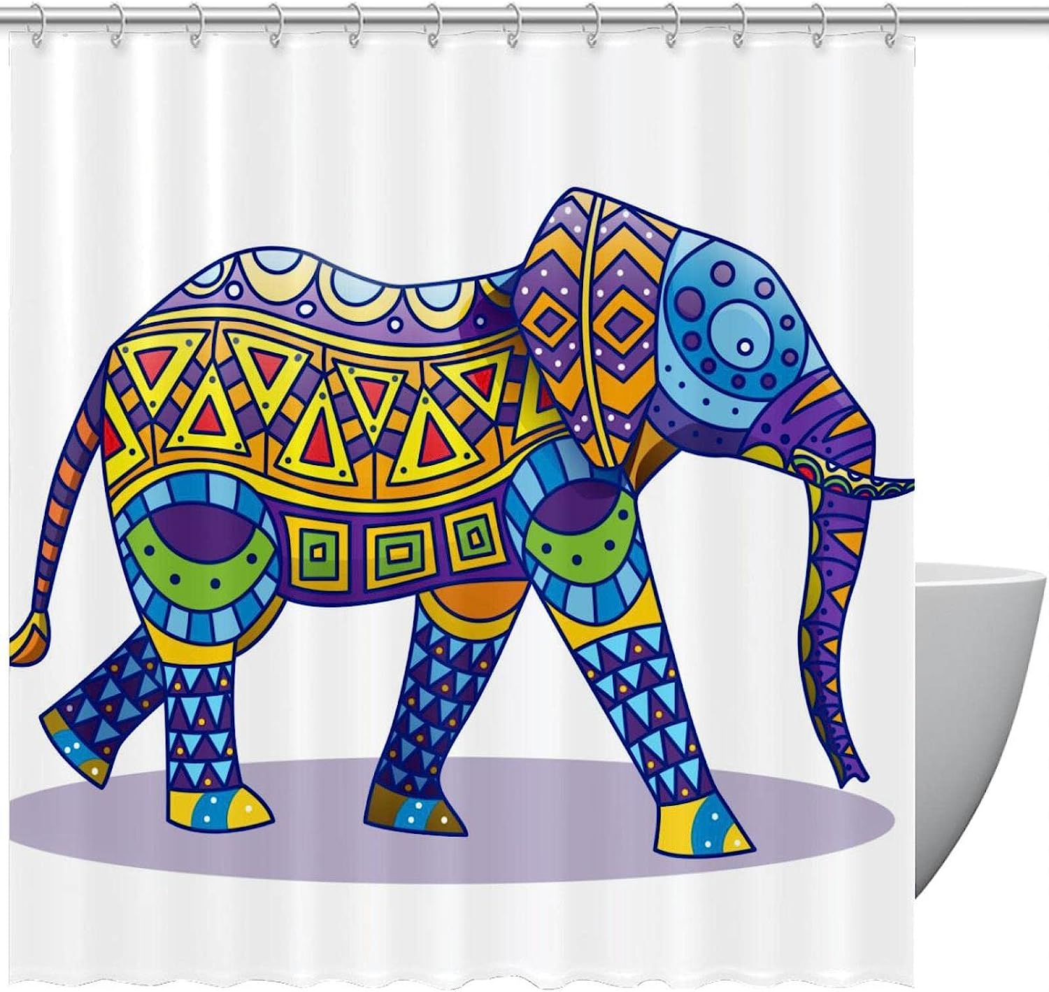 Elephant Printed Shower Curtain In Multiple Colors