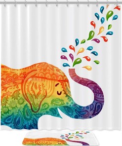 Elephant Printed Waterproof Shower Curtain For Bathroom Decor