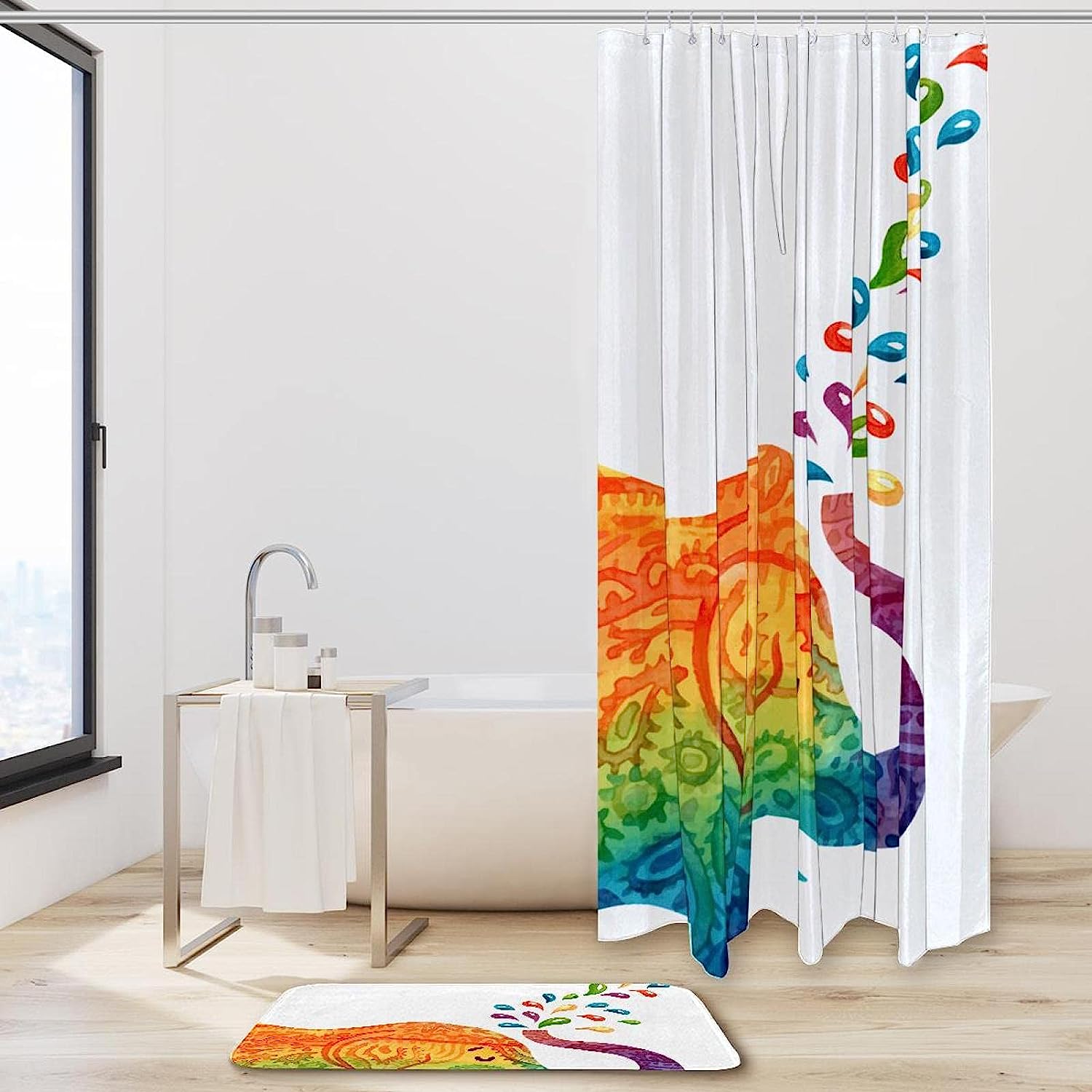 Elephant Printed Waterproof Shower Curtain For Bathroom Decor - Image 2