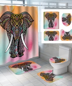 Elephant Safari Print Shower Curtain - Animal And Nature Prints