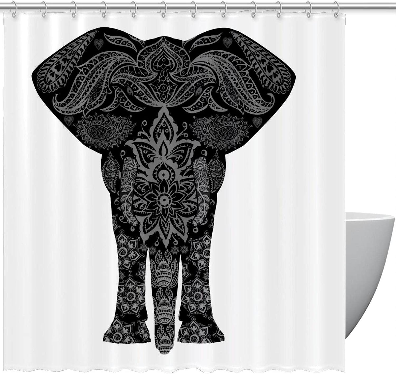 Elephant Shower Curtain - Awesome Animal Tribe Bathroom Accessory