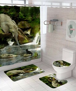 Elephant Shower Curtain with Beautiful Artistic Details for an Artistic Touch