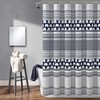Elephant Stripe Shower Curtain- Fun Geometric Animal Print Design for Kids Bathroom Decor in Blue 