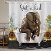 Elephant Sunflowers Bubble Bath Funny Get Naked Shower Curtain - Cute Kid'S Bathroom Decor