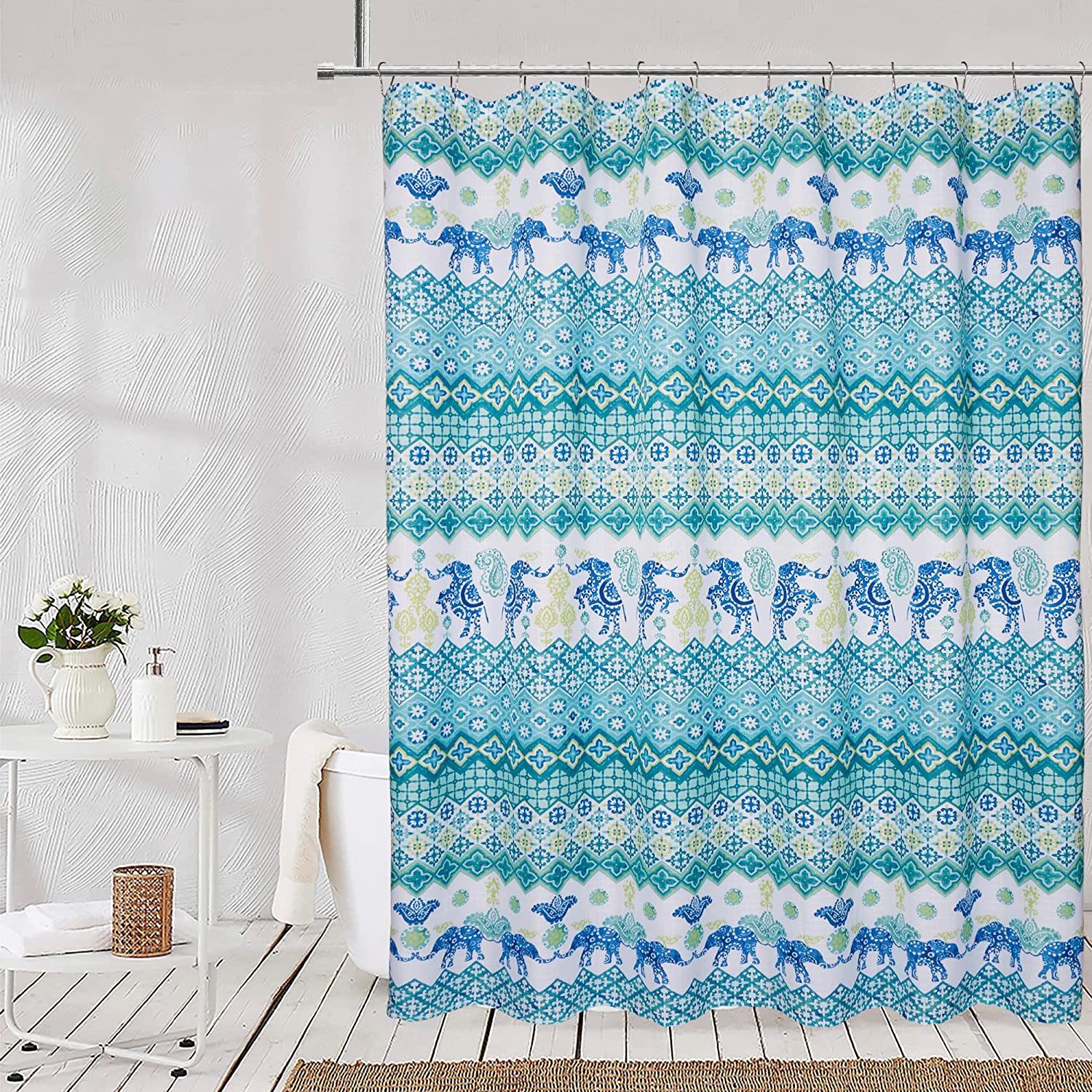 Elephant Textured Shower Curtain For A Cute And Elegant Bathroom