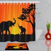 Elephant Theme Fabric Shower Curtain For Bathroom