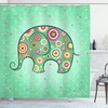 Elephant With Flowers Print Floral Shower Curtain, Bring Some Animal Charm To Your Bathroom 