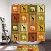 Elephants And Giraffes African Elements Shower Curtain