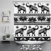Elephants And Tropical Leaf Pattern Waterproof Fabric Shower Curtain For A Modern Look