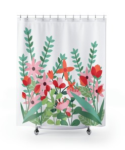Elevate Your Bathroom Decor With This Beautiful Flower Garden Floral Shower Curtain