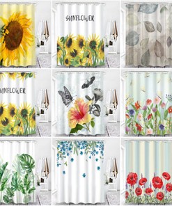 Elevate Your Bathroom Decor With This Flower Leaves Shower Curtain - Perfect For A Chic And Modern Look