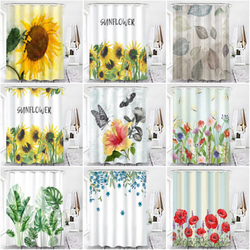 Elevate Your Bathroom Decor With This Flower Leaves Shower Curtain - Perfect For A Chic And Modern Look