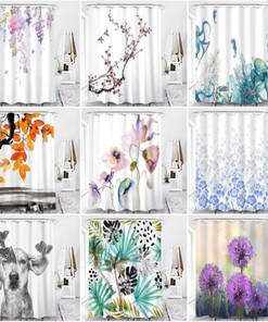 Elevate Your Bathroom Decor With This Flower Leaves Shower Curtain - Perfect For A Chic And Modern Look
