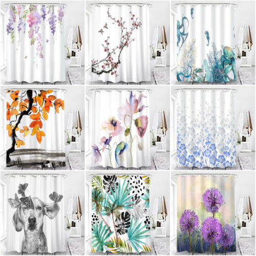 Elevate Your Bathroom Decor With This Flower Leaves Shower Curtain - Perfect For A Chic And Modern Look